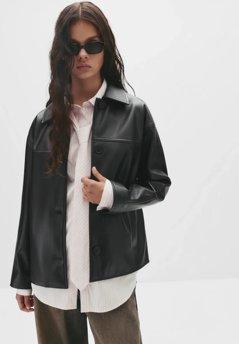 Kunstlederjacke - black