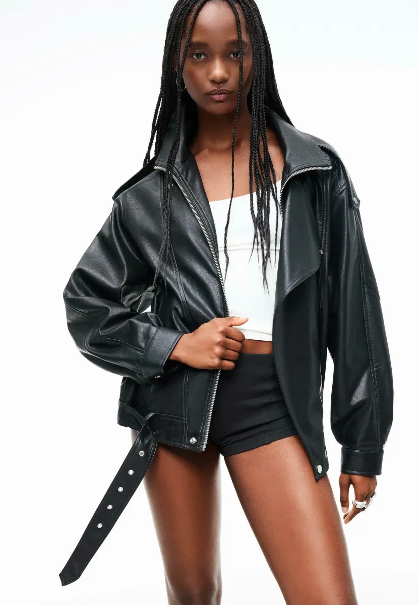 Kunstlederjacke - black