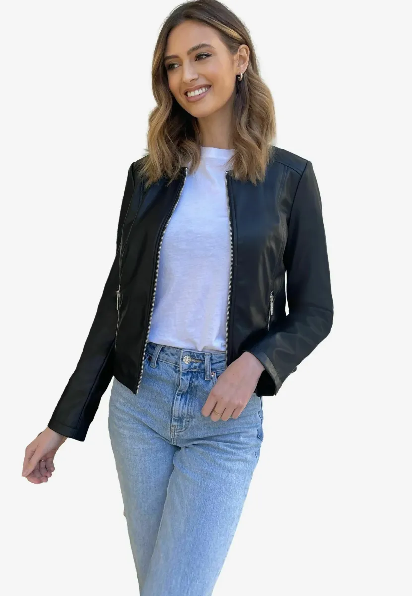 Kunstlederjacke - black