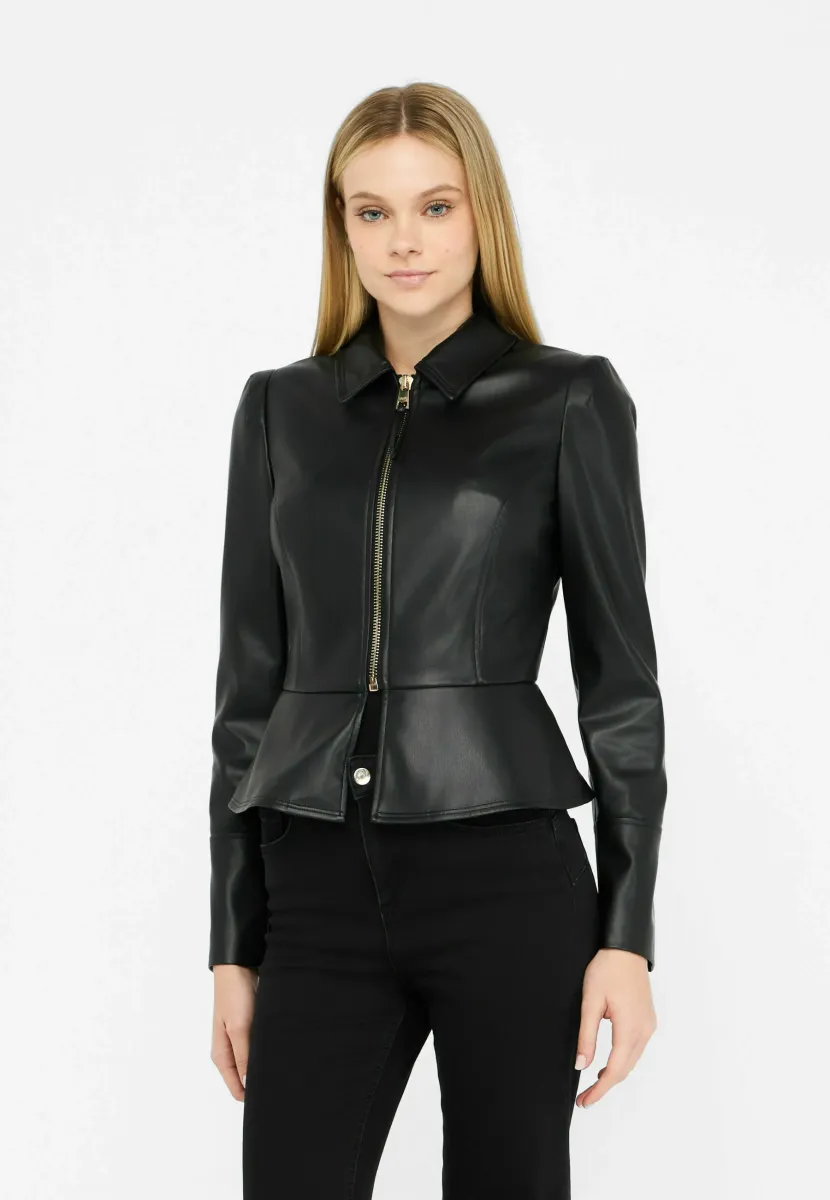 Kunstlederjacke - black