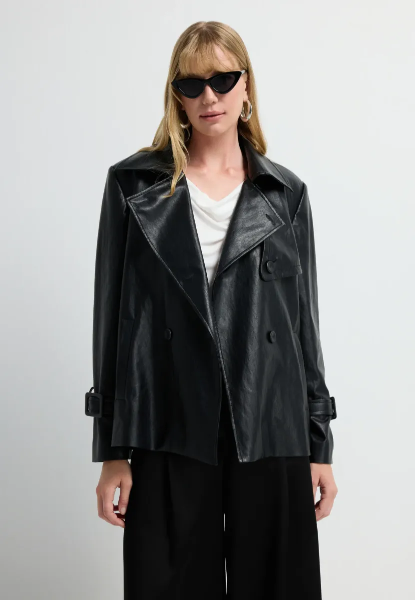 Kunstlederjacke - black