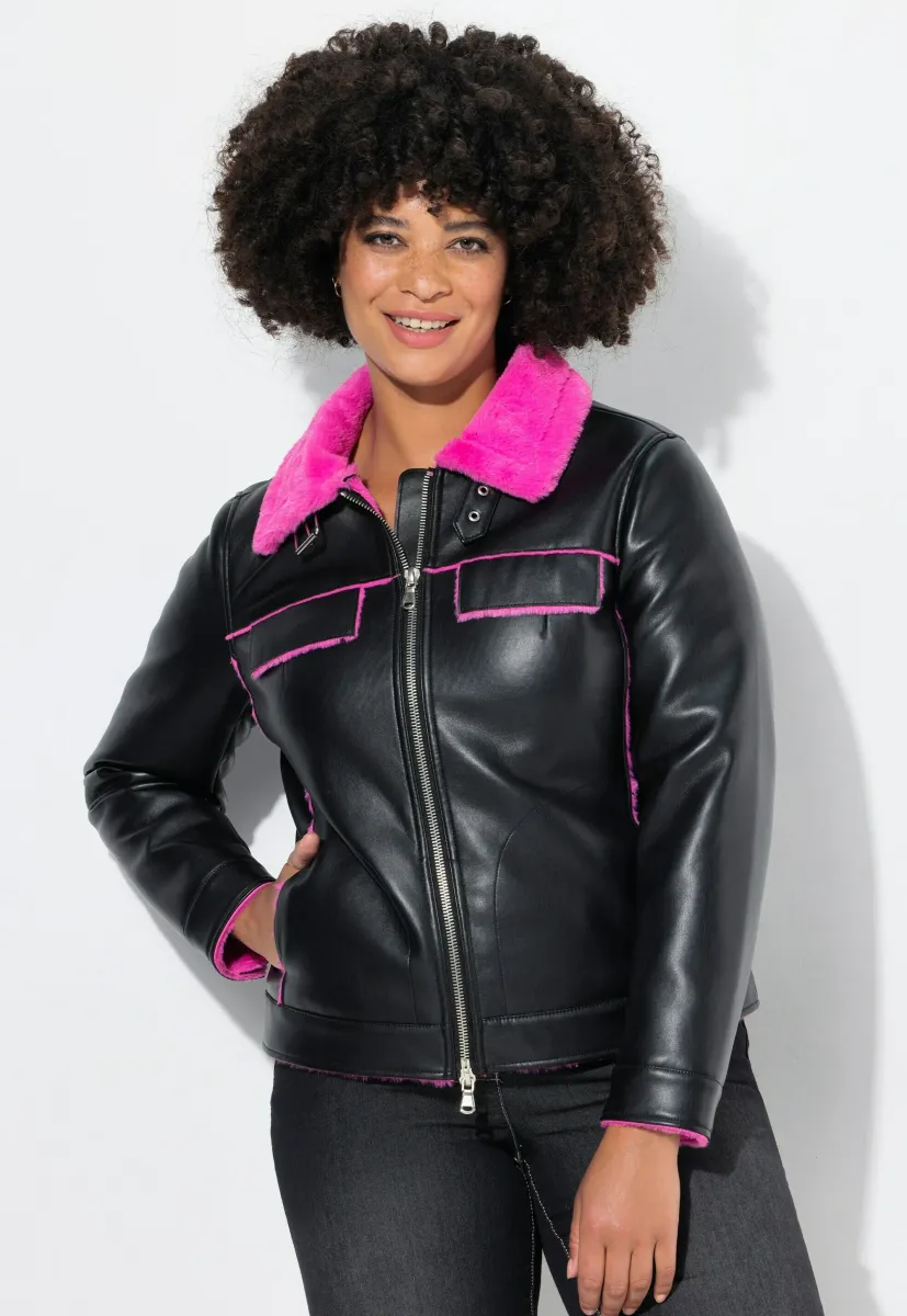 Kunstlederjacke - black