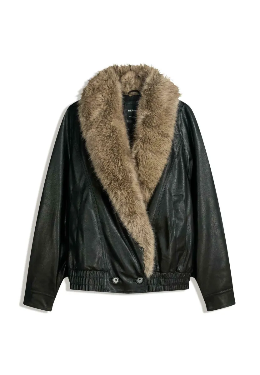 Kunstlederjacke - black