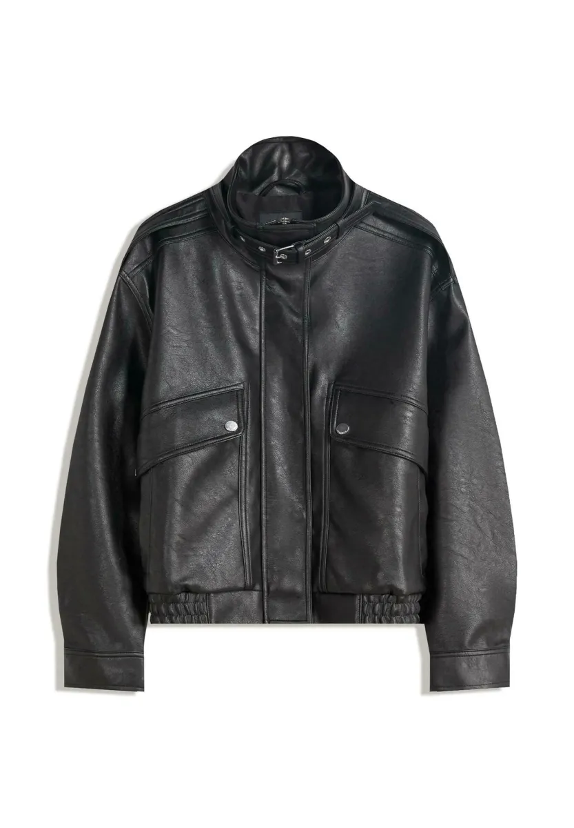 Kunstlederjacke - black