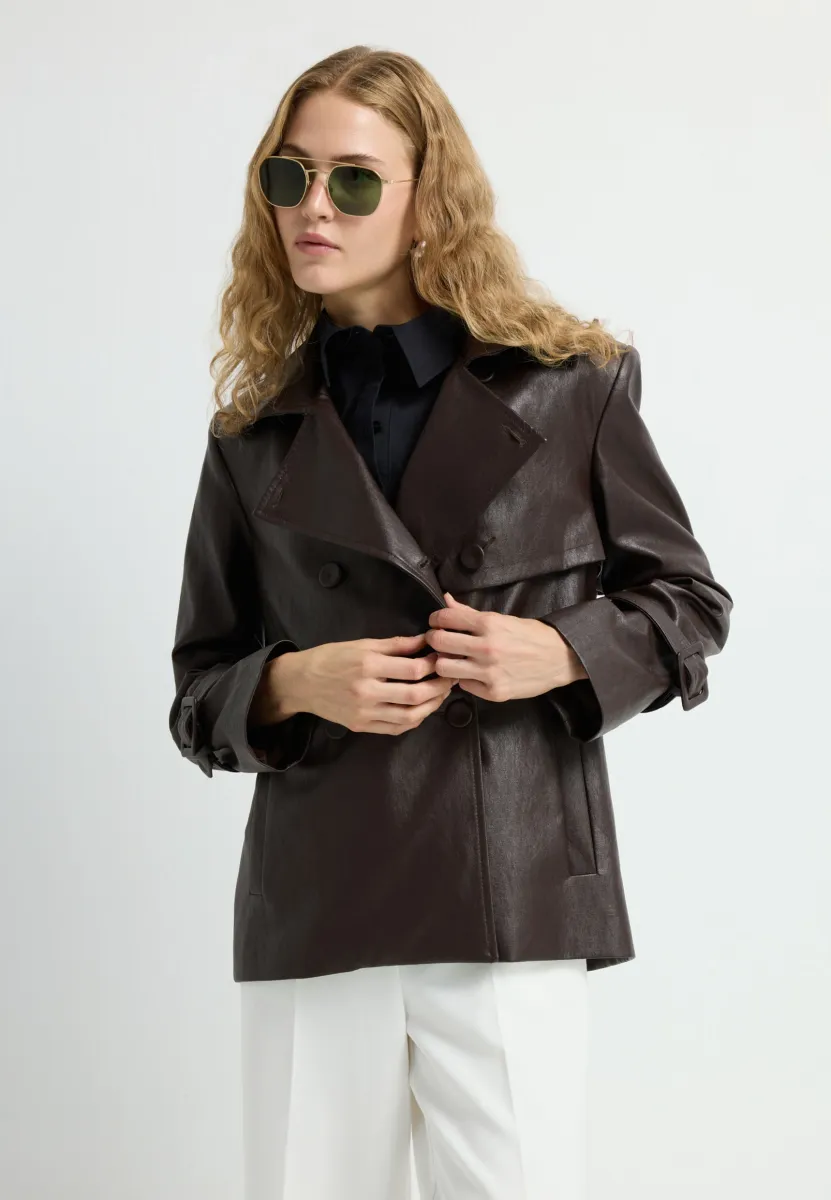 Kunstlederjacke - brown