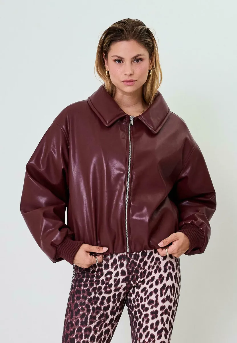 Kunstlederjacke - cherrywood