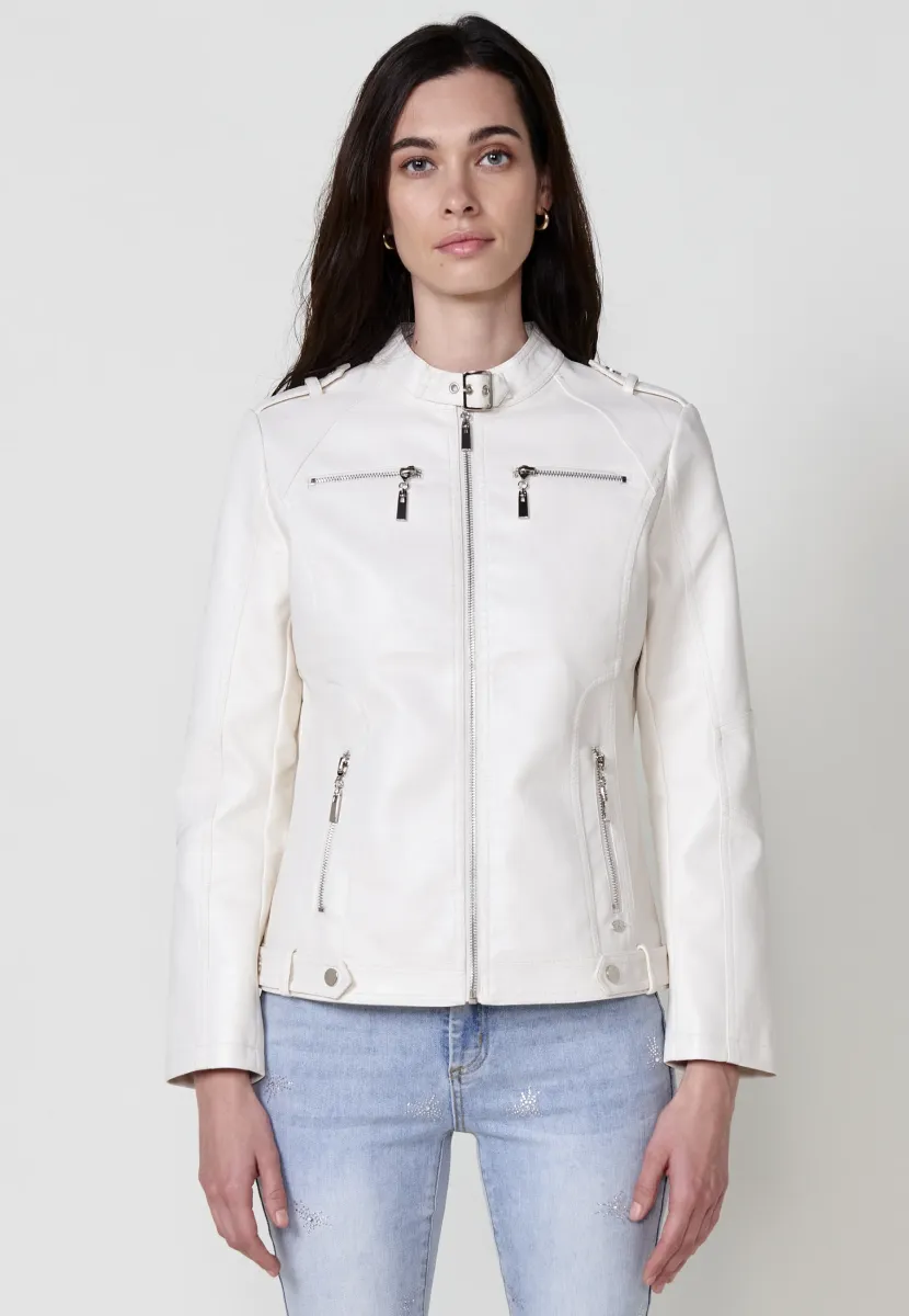 Kunstlederjacke - crudo   off white