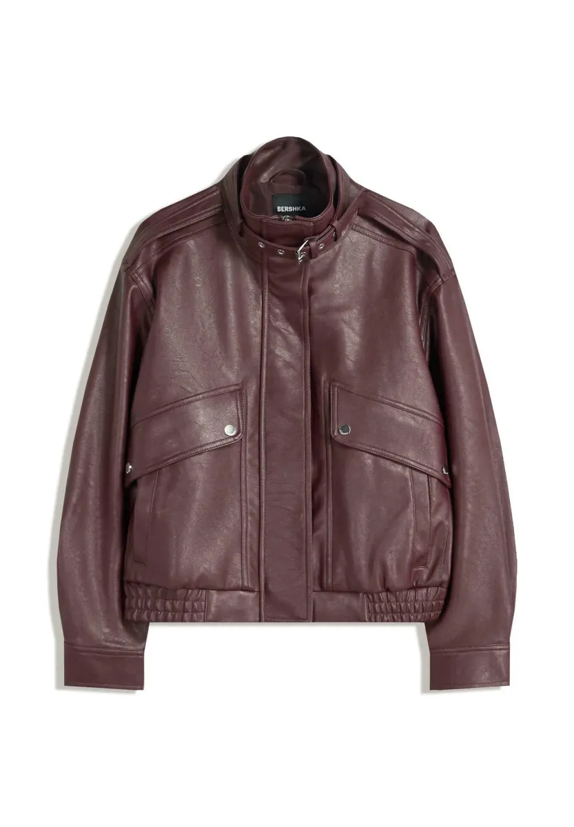 Kunstlederjacke - dark red