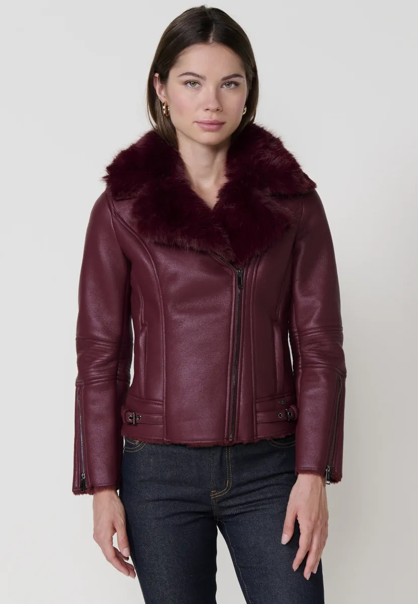 Kunstlederjacke - granate   maroon