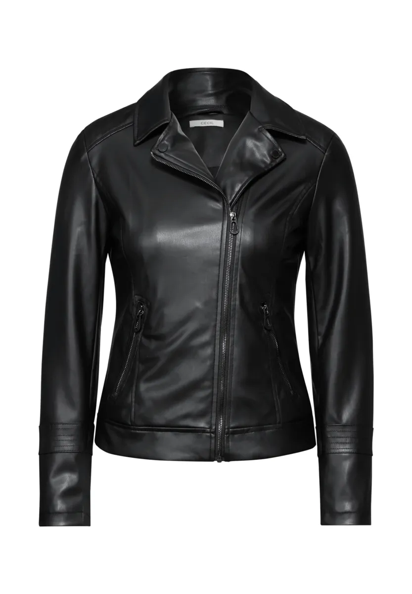 Kunstlederjacke - schwarz