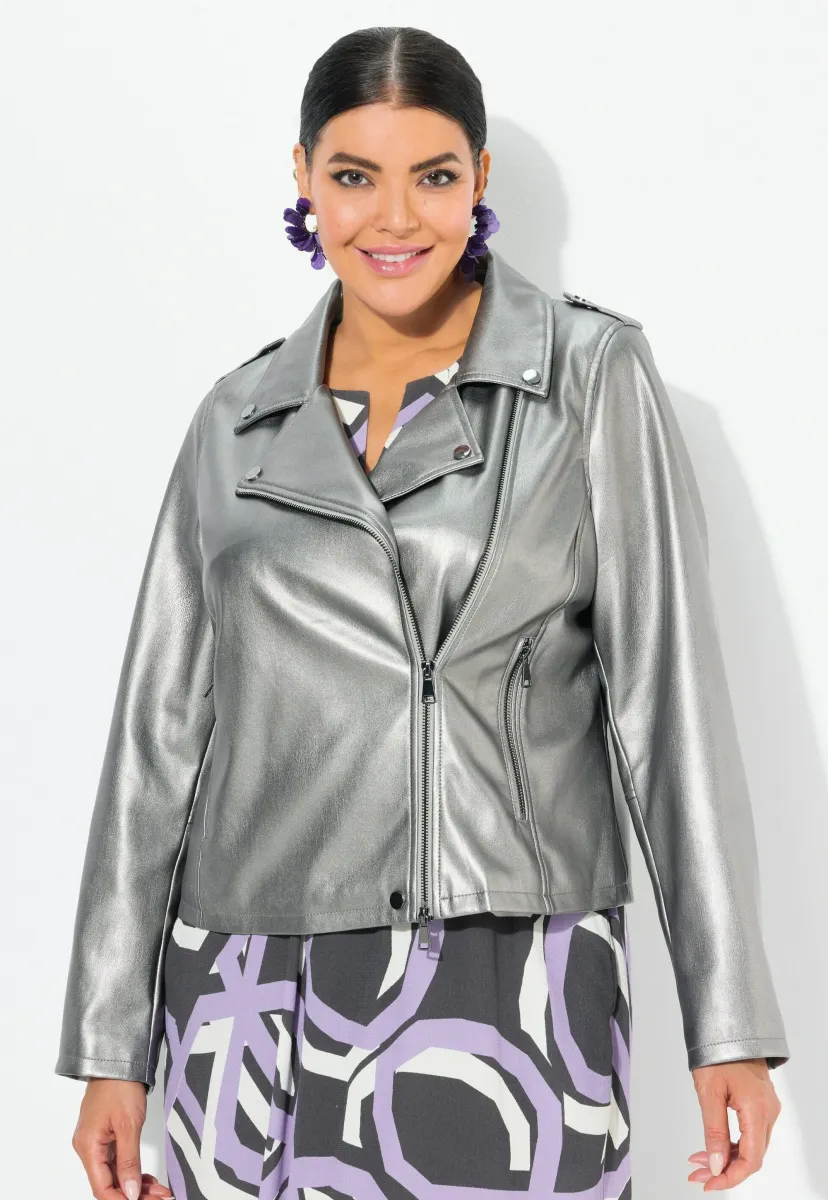 Kunstlederjacke - silver