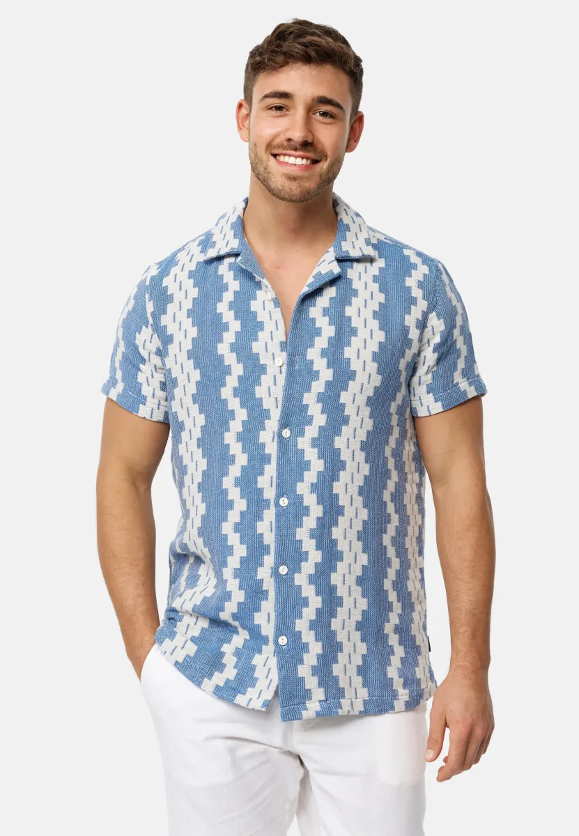 KURZARM COSBY - Hemd - blue