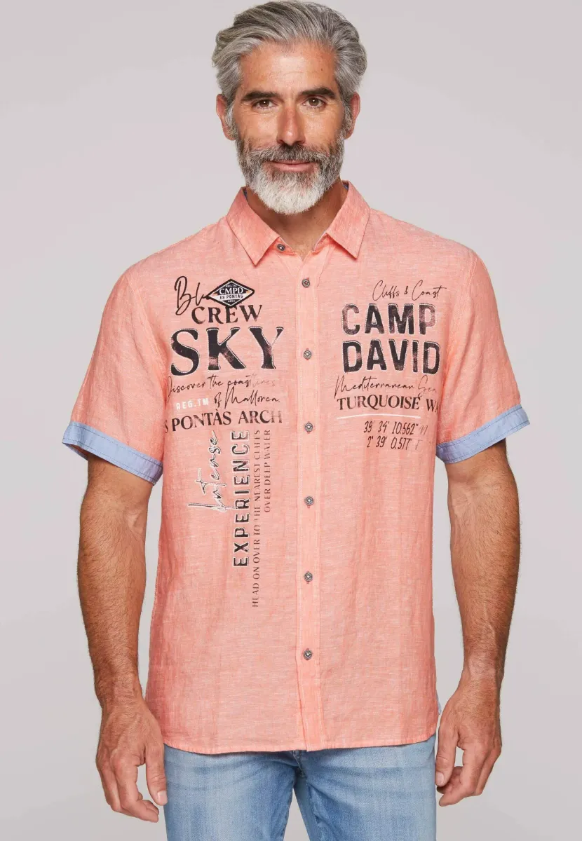 KURZARM MIT ARTWORKS - Hemd - speed orange