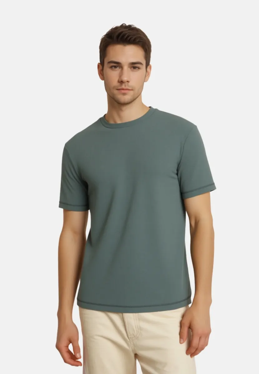 KURZARM - T-Shirt basic - grün
