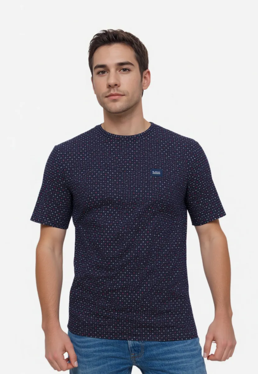 KURZARM - T-Shirt print - dunkelblau