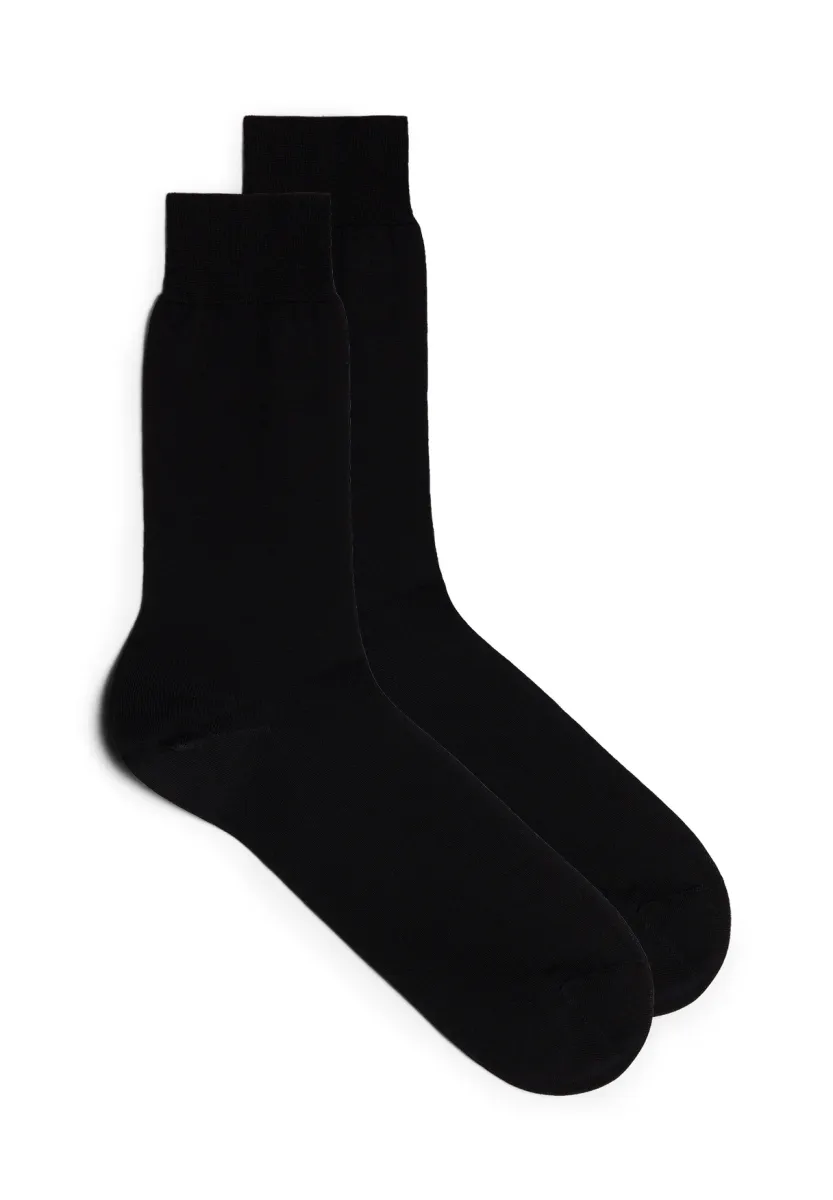 KURZE AUS MERCERISIERTER - Socken - black, anthracite, mottled black