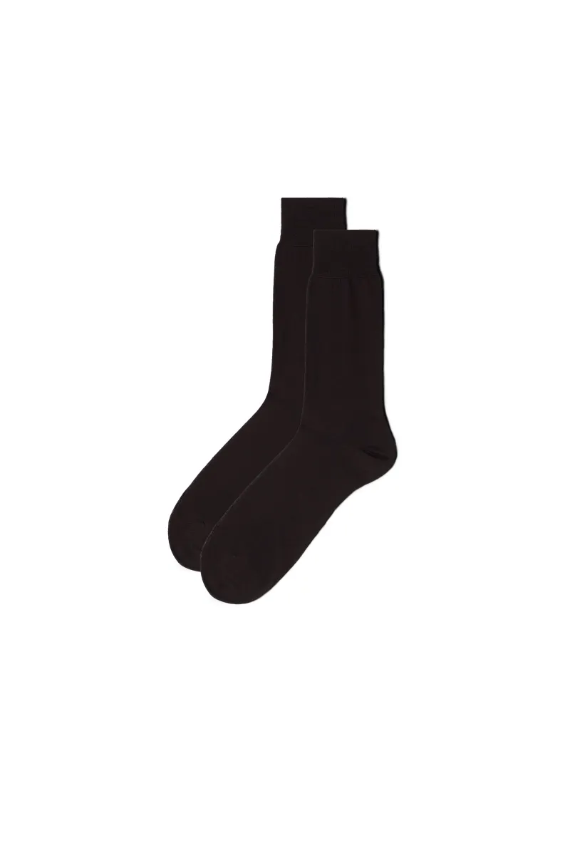 KURZE AUS MERCERISIERTER - Socken - marrone