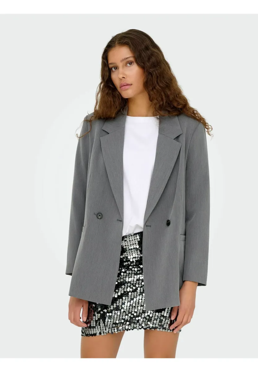 Kurzmantel - light grey melange