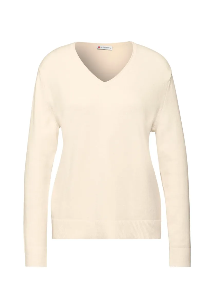 KUSCHELIGER V-NECK - Strickpullover - beige