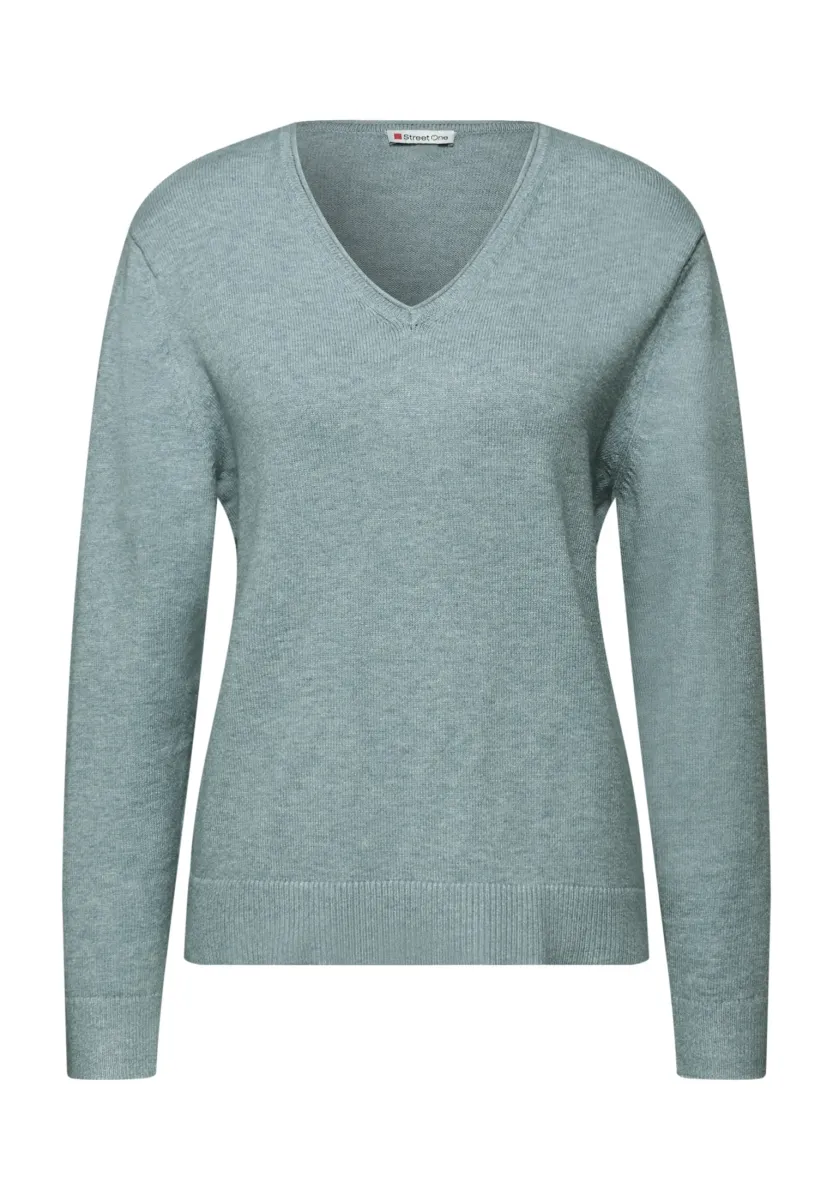 KUSCHELIGER V-NECK - Strickpullover - blau