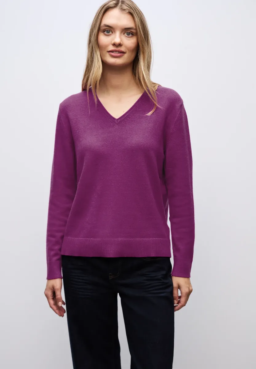 KUSCHELIGER V-NECK - Strickpullover - pink