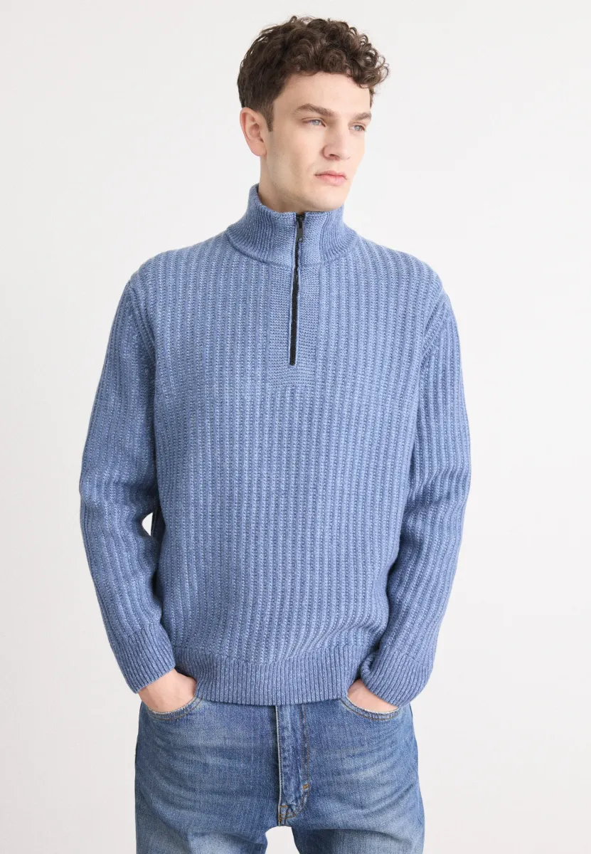 KWINTER - Strickpullover - open blue