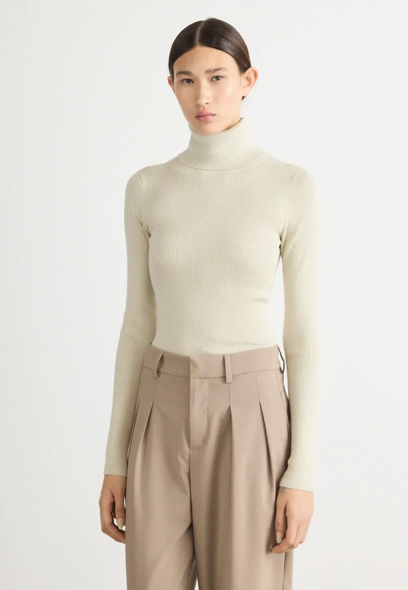 LABEL ROLL NECK - Strickpullover - pelican