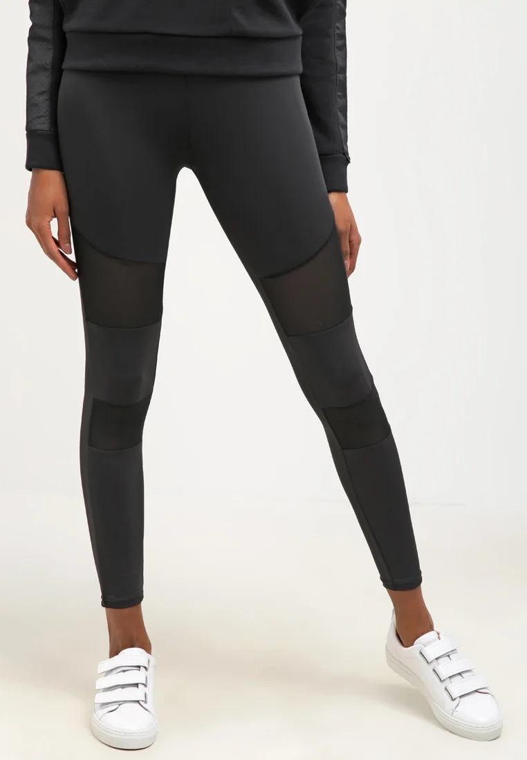 LADIES TECH MESH LEGGINGS - Leggings - Hosen - black