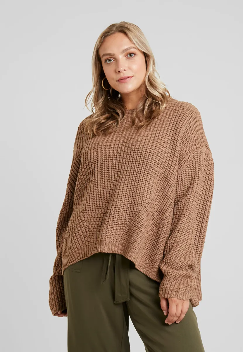 LADIES WIDE OVERSIZE - Strickpullover - taupe