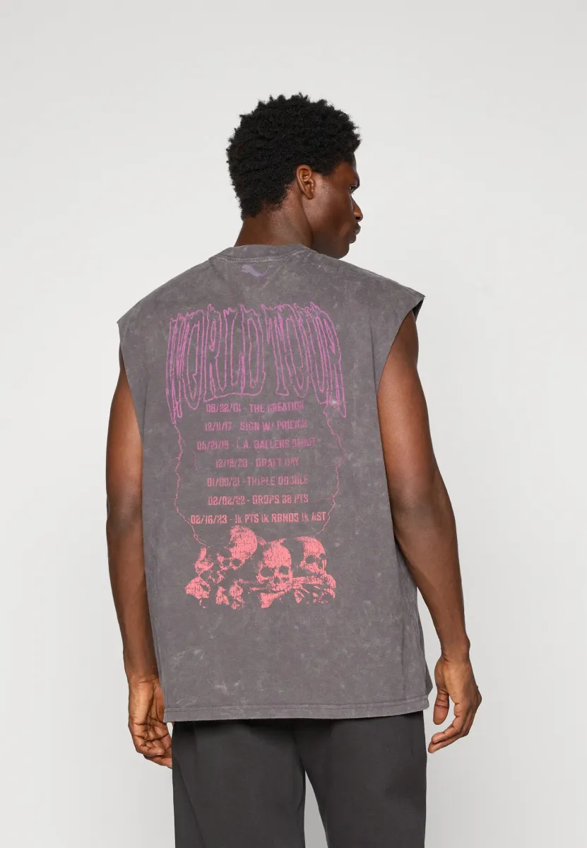 LAMELO WORLD CUT OFF TEE - T-Shirt print - dusky gray