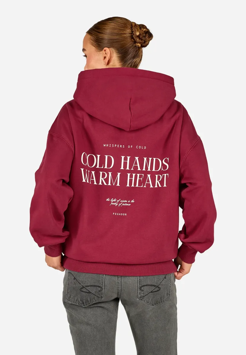 LANCY OVERSIZED - Sweatjacke - washed burgundy red