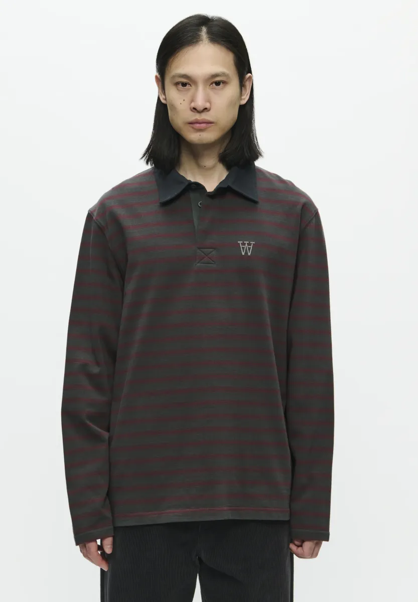 LANDON - Langarmshirt - black/sand stripe