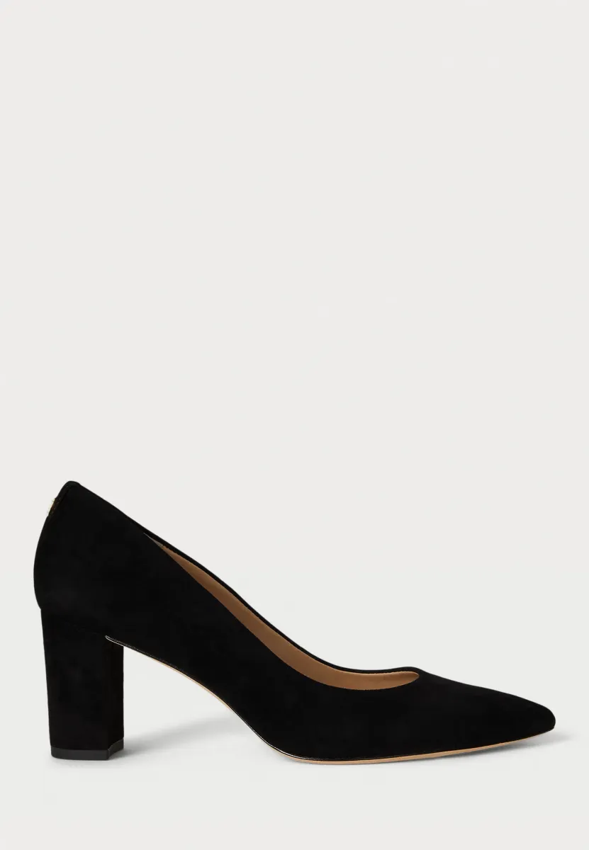 LANETTE SUEDE BLOCK HEEL PUMP - Pumps - black