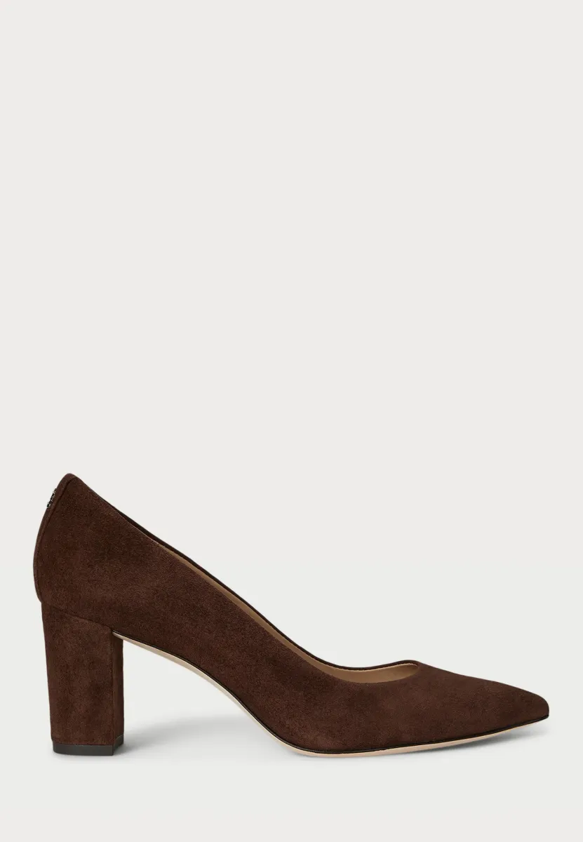 LANETTE SUEDE BLOCK HEEL PUMP - Pumps - dark hickory