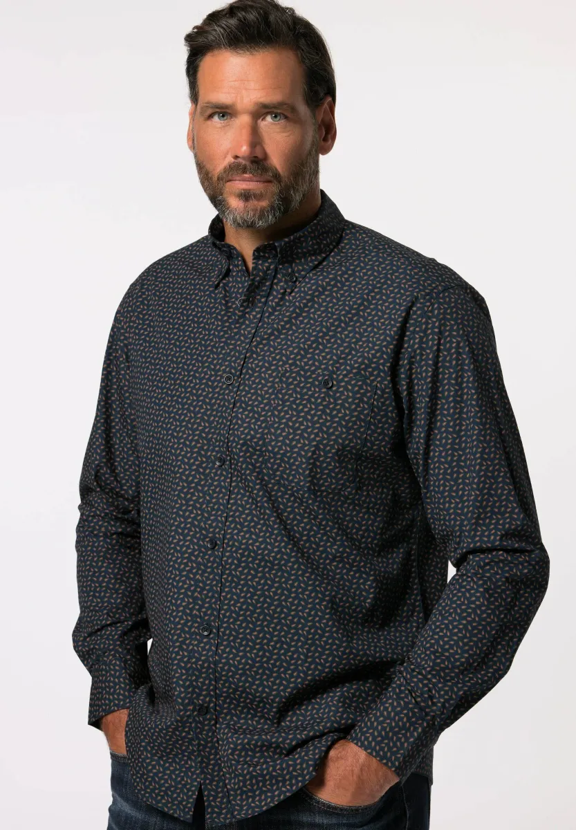 LANGARM ALLOVERPRINT MODERN FIT - Hemd - navy blue