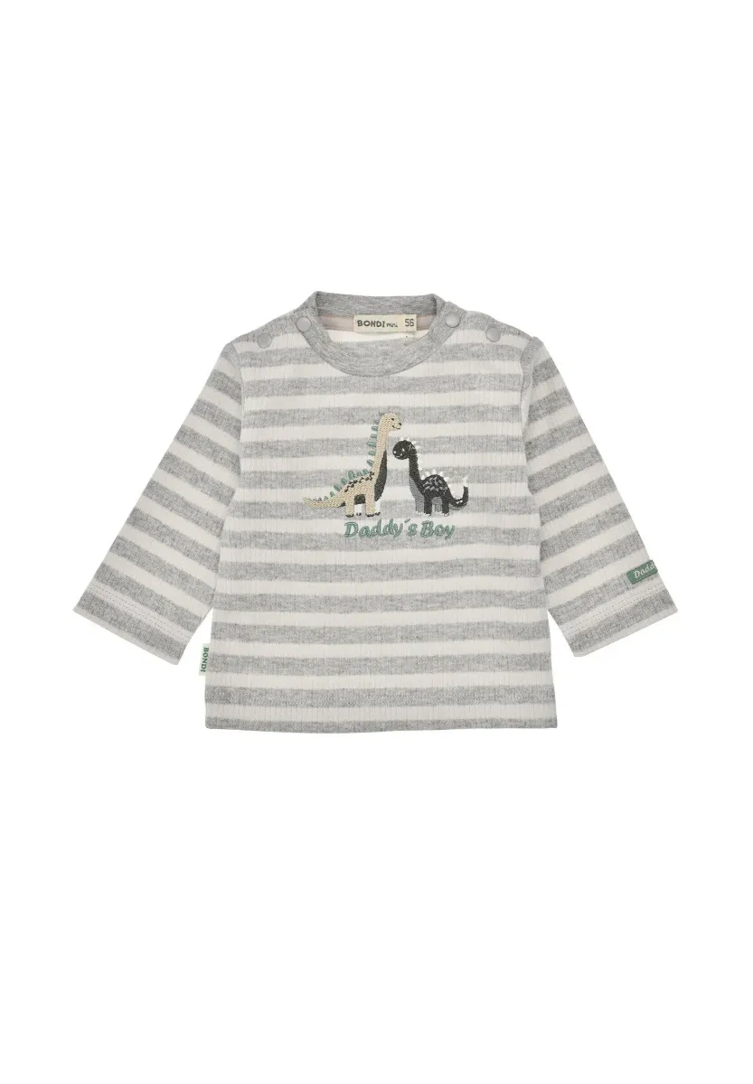 LANGARM GERINGELT 'DINO' - Langarmshirt - grey melange