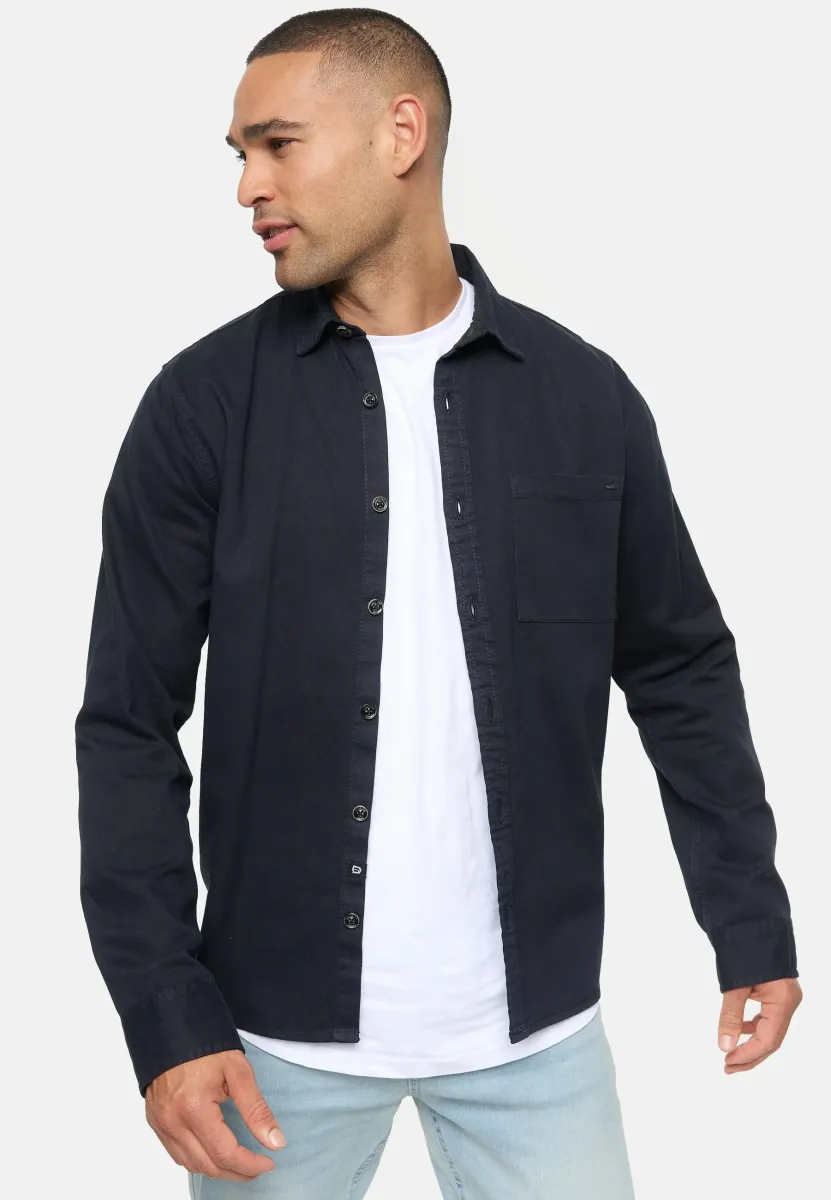 LANGARM INBROIDY - Hemd - dark navy
