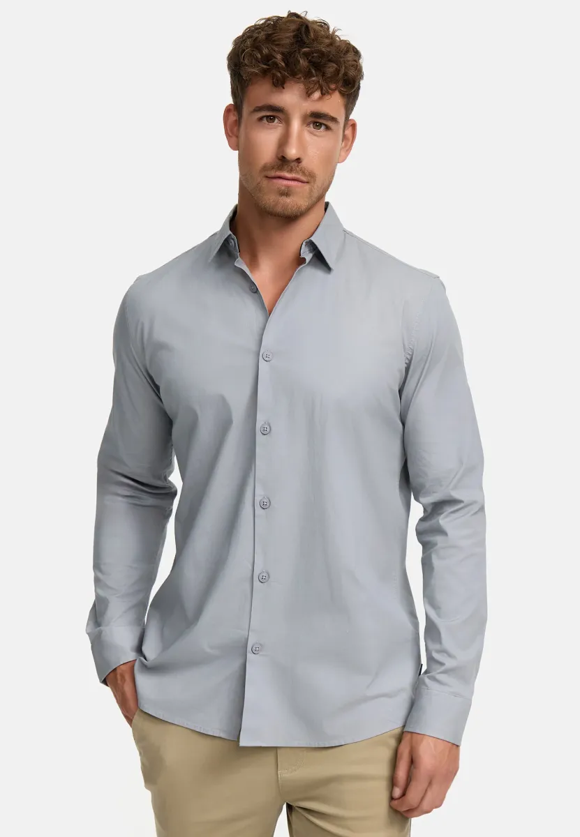 LANGARM INKAMBY - Hemd - lt grey