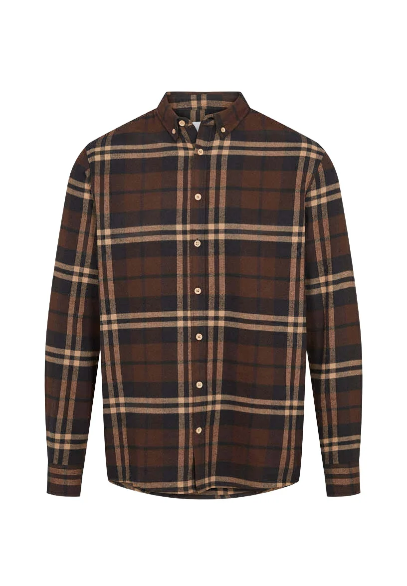 LANGARM JOHAN - Hemd - brown check