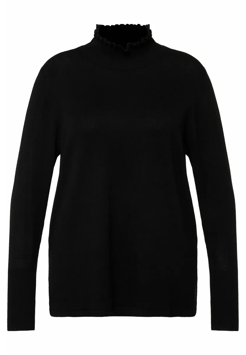 LANGARM MIT KNÖPFEN - Strickpullover - black