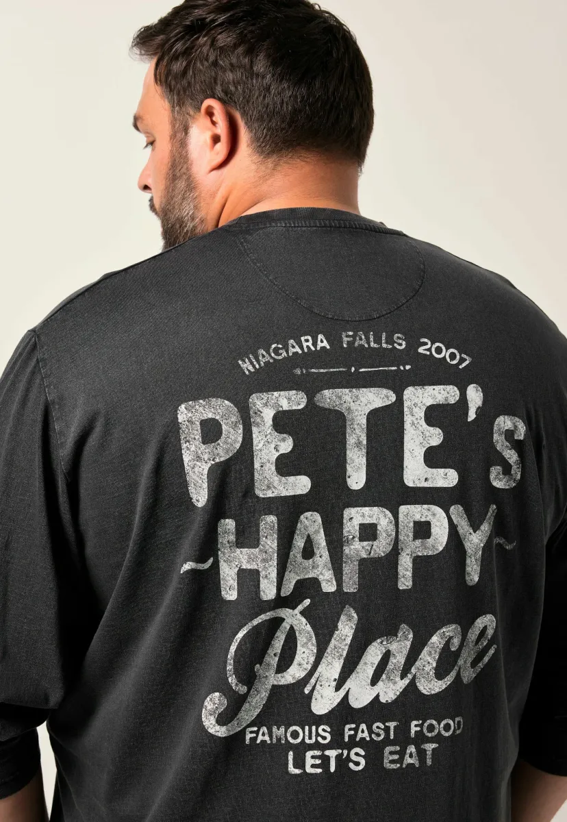 LANGARM RÜCKENPRINT VINTAGE LOOK - Langarmshirt - black