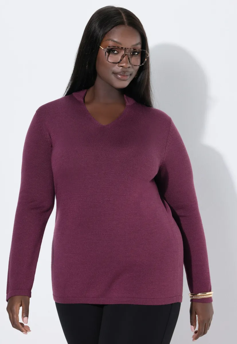 LANGARM - Strickpullover - berry