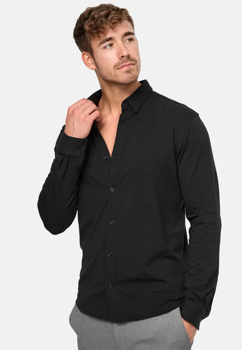 LANGARM THEO - Hemd - black