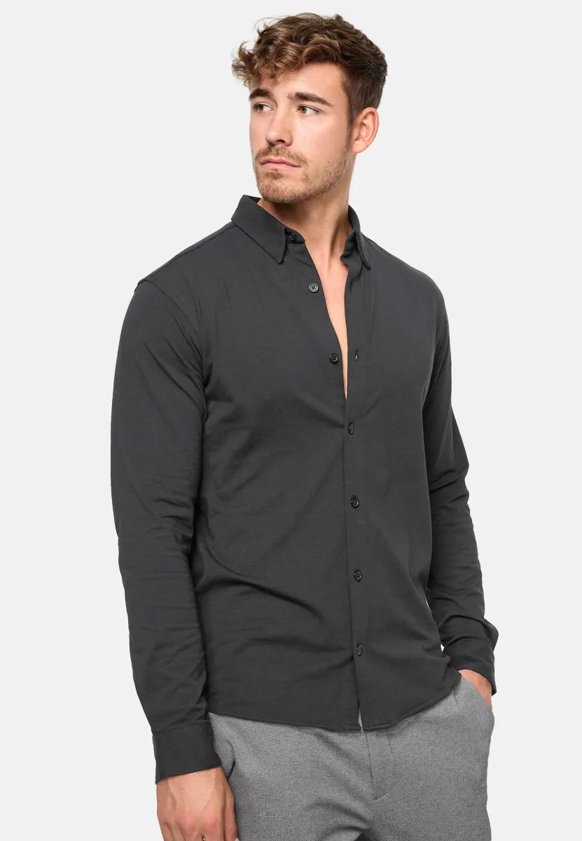 LANGARM THEO - Hemd - dk grey
