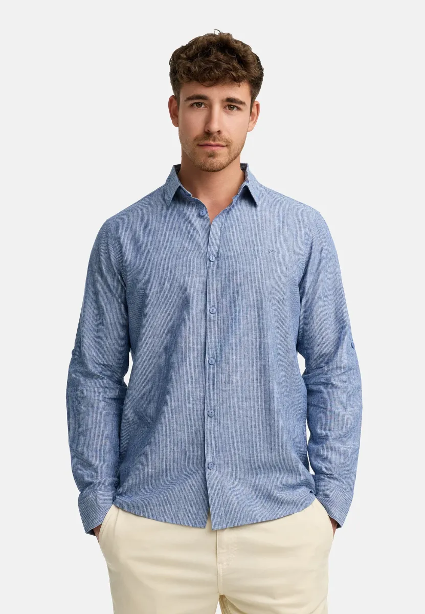 LANGARM THEON - Hemd - navy