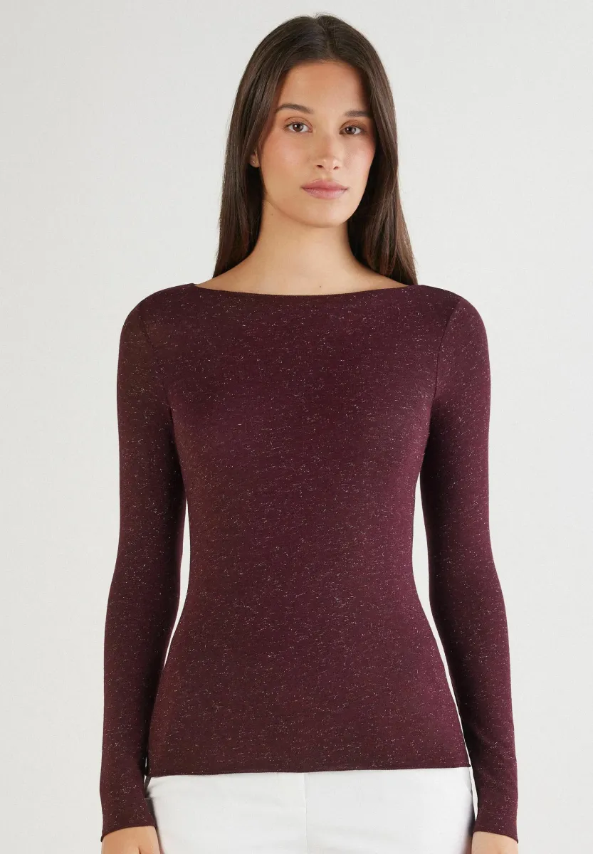 Langarmshirt - burgundy