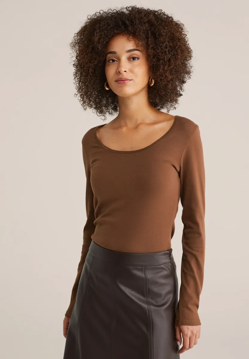 Langarmshirt - cinnamon brown