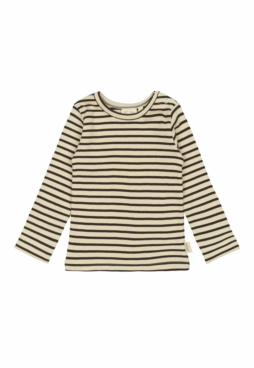 Langarmshirt - coffee bean off white