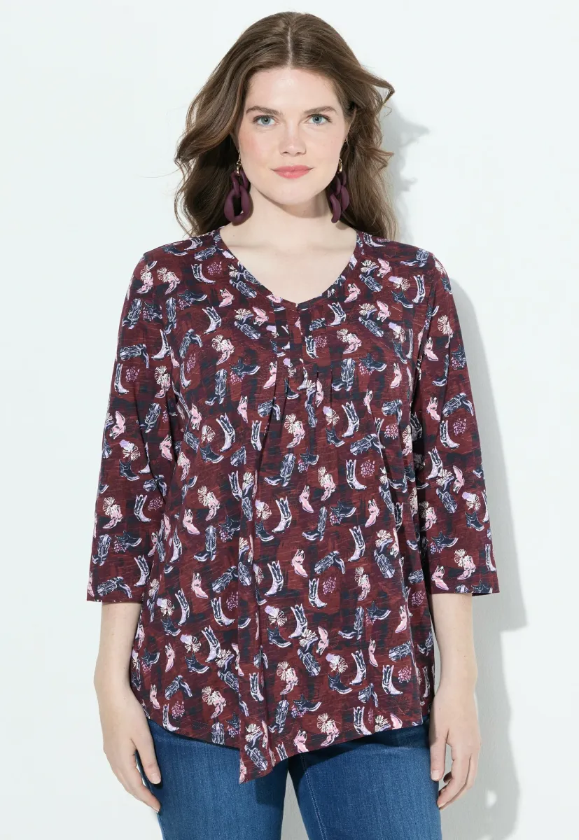 Langarmshirt - dark claret