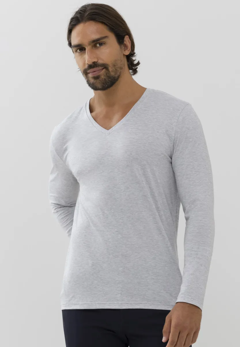 Langarmshirt - light grey melange